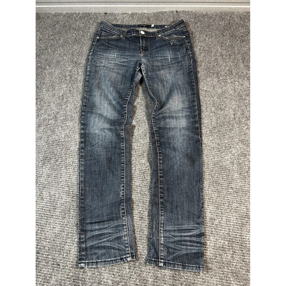 Vigoss Bootcut Jeans Womens 9 Blue Excellent Medium Wash Whisker Fade Denim
